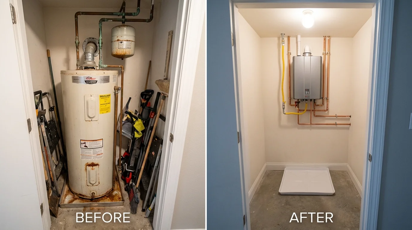 Tank water heater versus wall-mounted tankless unit comparison for Dixon, KY homeowners